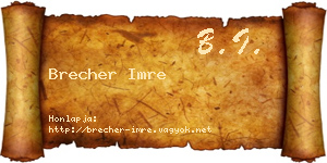 Brecher Imre névjegykártya